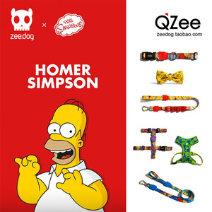QZee辛普森狗狗套装Zeedog项圈胸背牵引绳小中大型犬金毛柯基宠物