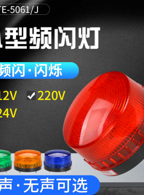 LTE-5061频闪LED警示灯 常亮闪亮有声无声信号指示灯12V 24V 220V