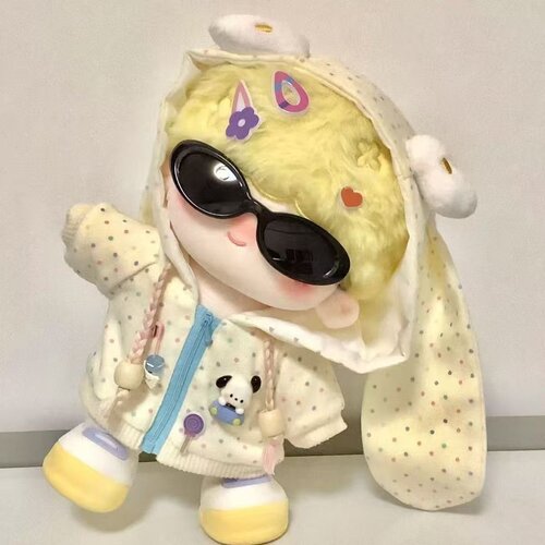 新款20cm“小兔奶司包”套装棉花娃娃衣服套装毛绒玩偶换装米爆娃