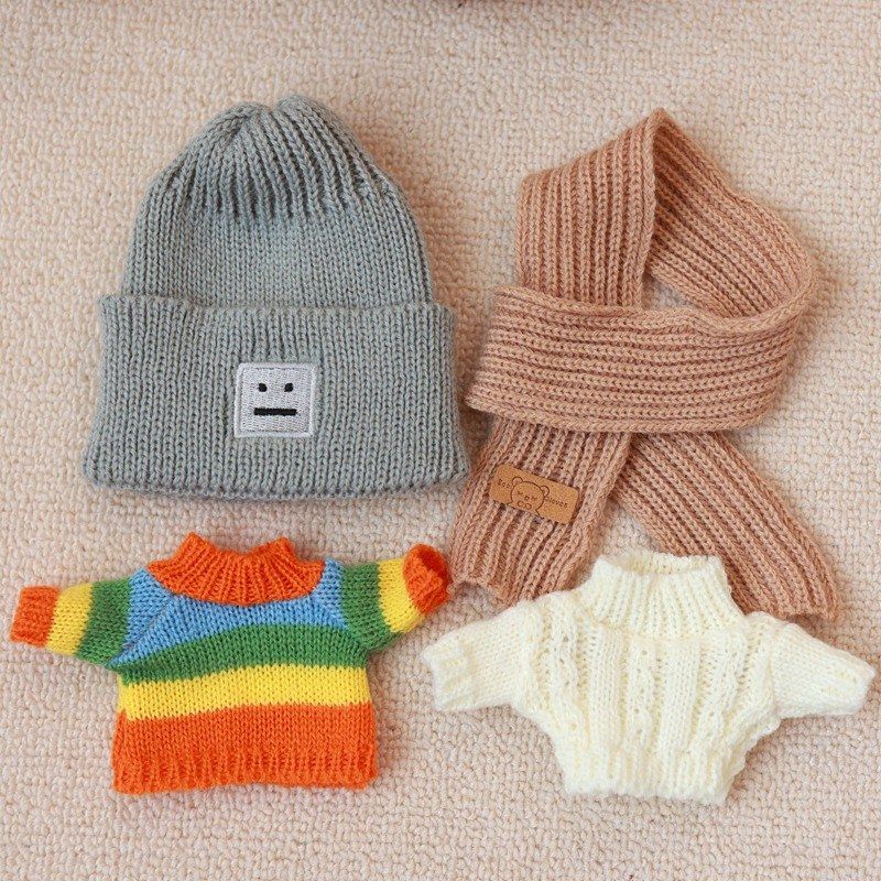 20cm棉花娃娃衣服装辅料掌门狗公仔毛绒玩具毛衣围巾帽子娃衣