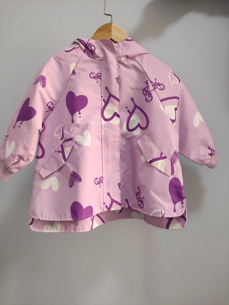 105-140 순수 위안 소녀 봄 코트 중소형 및 대형 어린이 방풍 스포츠 용 재킷 인쇄 느슨한 탑