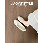 真皮 配裙子一脚蹬内增高玛丽珍鞋 骄屿小香风菱格链条单鞋 女法式