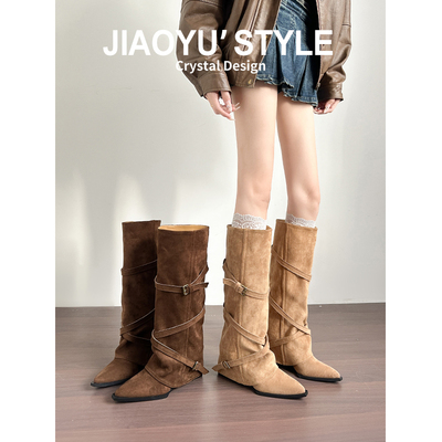 现货！！【免费试穿】牛皮长靴