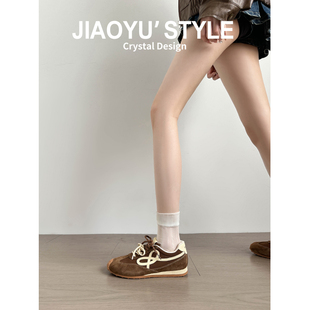 真皮~骄屿内增高美拉德复古德训鞋2026新款厚底系带阿甘休闲板鞋