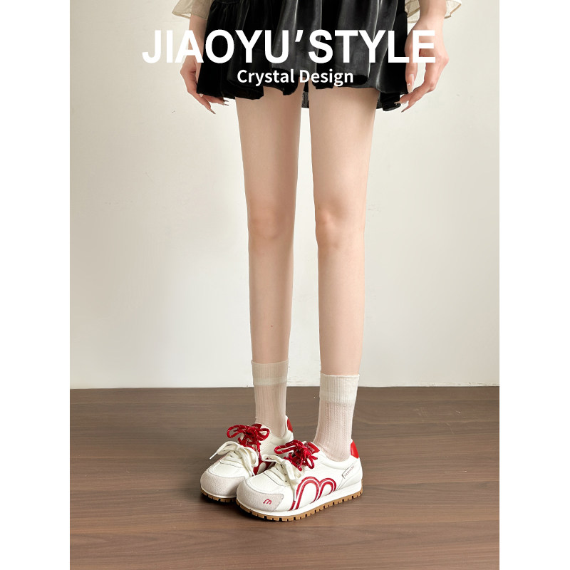 真皮~骄屿内增高复古德训鞋2026新款双鞋带休闲运动鞋厚底阿甘鞋