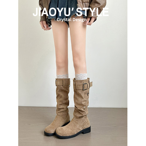 现货！！【免费试穿】牛皮长靴