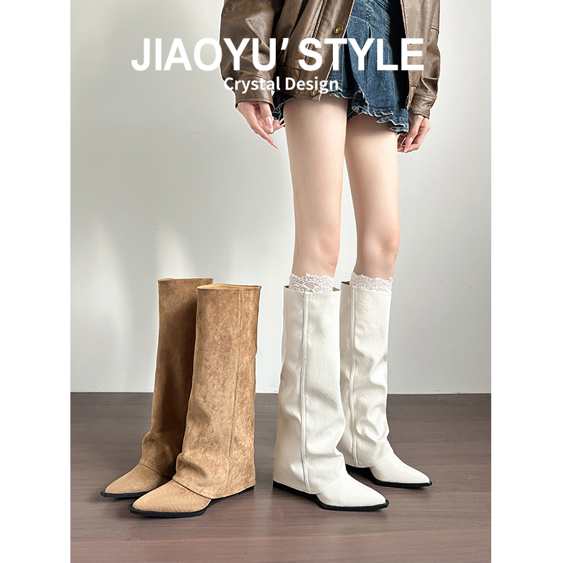 现货！！【免费试穿】牛皮长靴