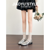 骄屿法式 内增高通勤浅口单鞋 芭蕾玛丽珍鞋 运动凉鞋 2025新款 真皮