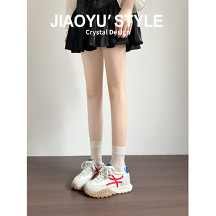 真皮~骄屿7cm内增高德训鞋2026春新款厚底运动休闲板鞋复古小白鞋