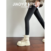 冬季 真皮 骄屿厚底防水雪地靴2025新款 加绒加厚东北防滑棉靴短靴