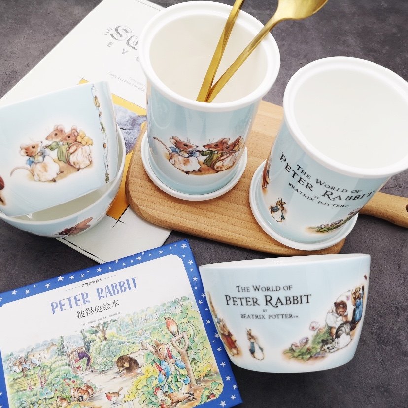 出口骨瓷尾货彼得兔系列家用餐具筷子笼 刀叉小勺收纳笼 饭碗单个,餐饮具,餐具笼/架,淘宝优惠券,粉丝福利购,淘宝优惠卷