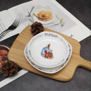 出口骨瓷彼得兔家用餐具卡通可爱小吃碟 方碟酱油醋碟 小菜酱料碟