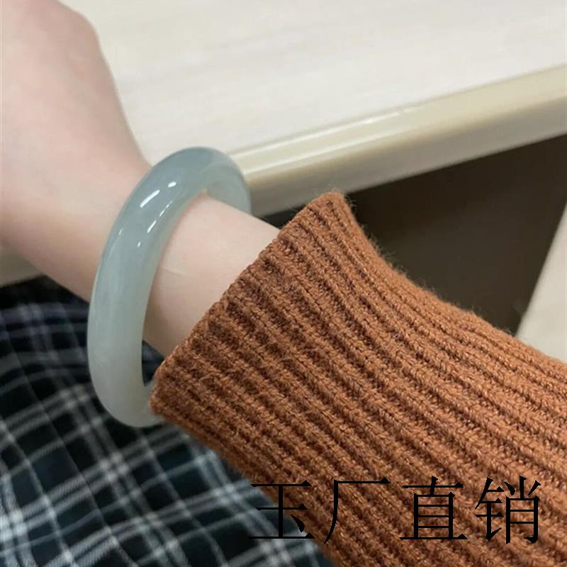 缅甸老坑油青贵妃玉手镯透水润冰种圆条甜绿冰晴飘花阳绿宽版窄版