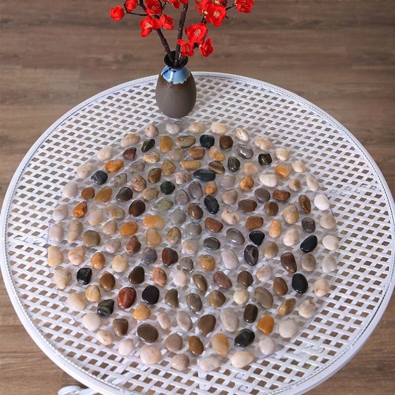 浴室防滑垫按摩垫天然雨花石鹅卵石透明底淋浴脚垫指压板地毯