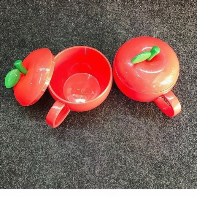 结婚喜庆苹果杯潮汕传统新娘陪嫁米糖罐杯一对塑料喜糖果盒一对