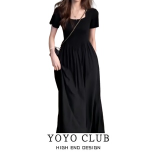 新款 赫本风连衣裙女2026春季 遮肉显瘦小黑裙 法式 品牌折扣胖MM大码