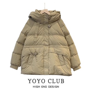 品牌折扣胖MM爆款时尚宽松夹棉棉服2025新款韩版洋气连帽外套女潮