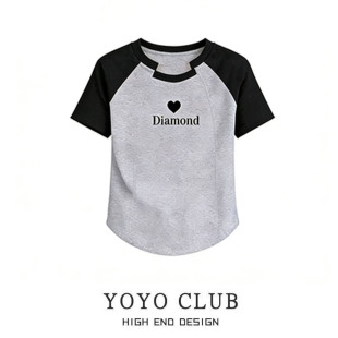 女装 品牌折扣独特好看撞色短袖 大码 新款 显瘦百搭上衣潮 t恤女夏季