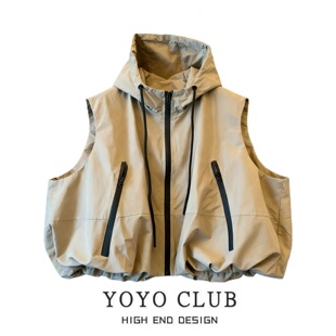 日常休闲时髦马甲潮 大码 品牌折扣欧货连帽新款 百搭马夹女2026春季