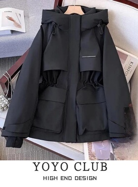 品牌折扣胖MM大码韩版今年流行时尚冲锋衣2026年春季收腰外套女潮