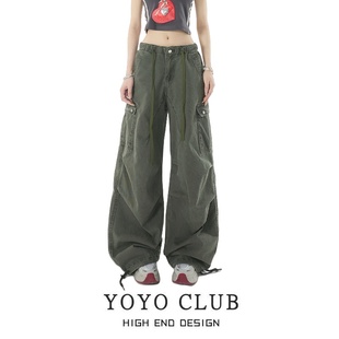 美式 高腰显瘦休闲裤 复古工装 女2026新款 女 牛仔裤 品牌折扣胖MM大码