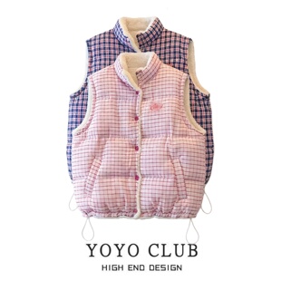 百搭保暖马夹 大码 品牌折扣美式 设计感羊羔绒两面穿马甲女2026春季