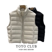 品牌折扣胖MM轻羽绒棉马甲女2025秋冬立领百搭轻薄排骨背心外套女
