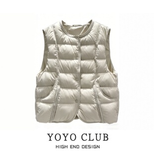 品牌折扣胖MM韩系轻奢超好看叠穿马夹2026新款 圆领百搭外套女 大码