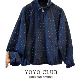 上衣 宽松开衫 品牌折扣胖MM大码 波点防紫外线连帽防晒外套2026新款