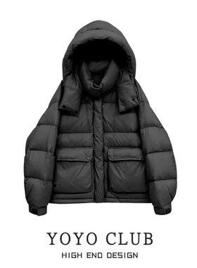 品牌折扣捡漏大码冬季羽绒棉衣棉服女面包服韩系宽松加厚连帽外套