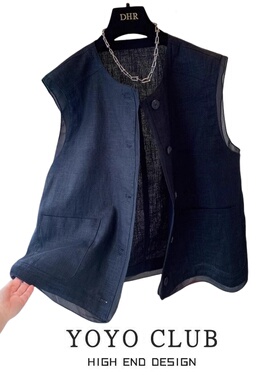 品牌折扣胖MM大码设计感拼纱马甲女2026春季新款显瘦百搭马夹上衣