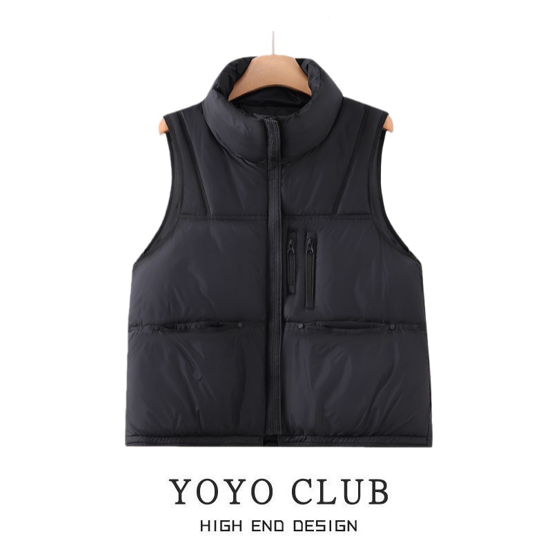 品牌折扣胖MM韩版气质立领棉马甲2025新款秋冬百搭休闲马夹外套女