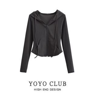 卫衣休闲显瘦胖mm正肩长袖 品牌折扣捡漏大码 连帽开衫 秋季 T恤 女装