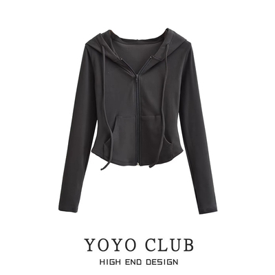 秋装2024新品连帽卫衣长袖开衫女