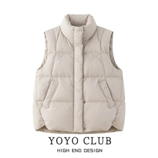 轻奢风羽绒棉服 新款 品牌折扣胖mm韩系洋气百搭无袖 马夹女2026大码