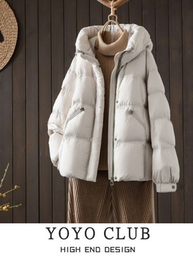 品牌折扣胖MM2025新款轻奢连帽棉服女美式云感泡芙设计感加厚外套