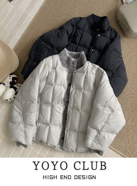 品牌折扣胖MM针织拼接宽松棉服女2025年冬季新款保暖立领外套女潮