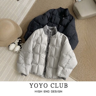 品牌折扣胖MM针织拼接宽松棉服女2025年冬季新款保暖立领外套女潮