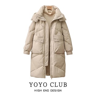 羽绒棉袄女过膝加厚棉服外套女面包服潮 连帽长款 品牌折扣大码 冬季