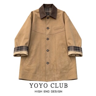 品牌折扣复古美拉德廓形外套女2026大码 日常休闲百搭麂皮冲锋衣潮