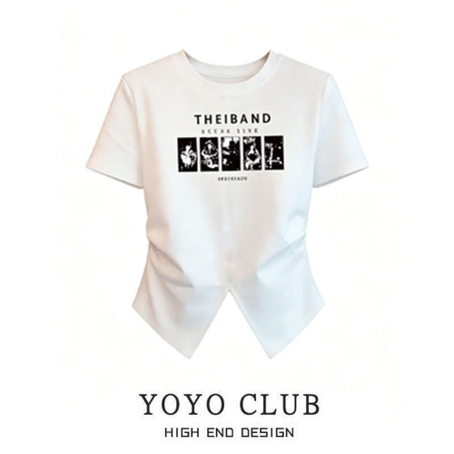 夏季大码女装短袖收腰显瘦T恤潮