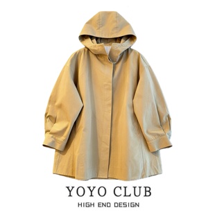 品牌折扣英伦风连帽风衣女2026春季 洋气外套 百搭宽松休闲外套时尚