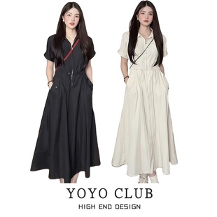 品牌折扣胖MM大码工装连衣裙女2026春季新款设计感法式显瘦气质裙