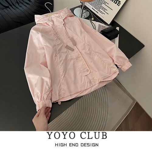 胖MM小香风百搭休闲连帽冲锋衣潮