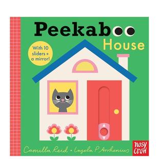 滑滑乐机关书附带安全镜Peekaboo House英文儿童趣味Camilla 6周岁进口原版 预售 书97817 UK3 躲猫猫房子 Crow Reid纸板书Nosy