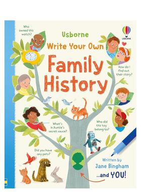 【预售】我的家史我来写Write Your Own Family History英文儿童趣味Jane Bingham螺旋装帧6-9岁Usborne children’s books进口原