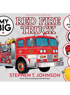 【预售】红色消防车(10个立体翻翻工具)英文儿童趣味进口原版外版书精装3-6周岁【My Big Books】My Big Red Fire TruckStephen