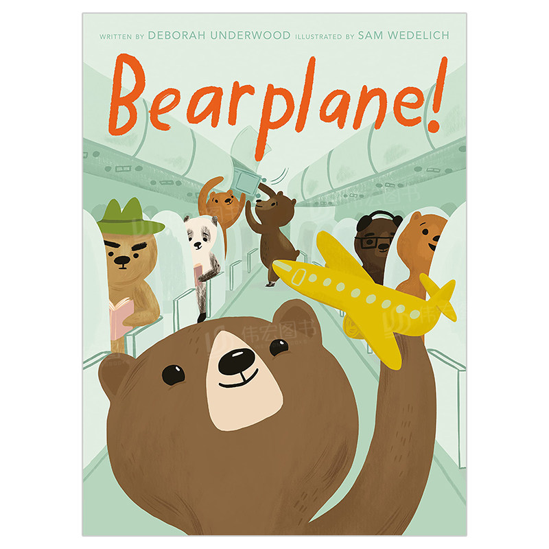 小熊乘飞机 英文儿童绘本 交通工具城市人文 进口原版图书