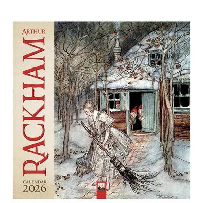 【预售】【Flame Tree】2026年亚瑟拉克姆挂历艺术日历Arthur Rackham Wall Calendar 2026英文文创进口原版9781835623107