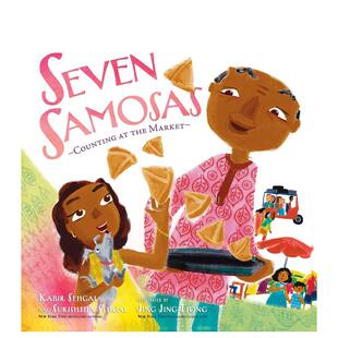 【现货】七个萨莫萨三角饺Seven Samosas英文儿童语言概念启蒙Kabir Sehgal精装6-9岁Beach Lane Books进口原版书